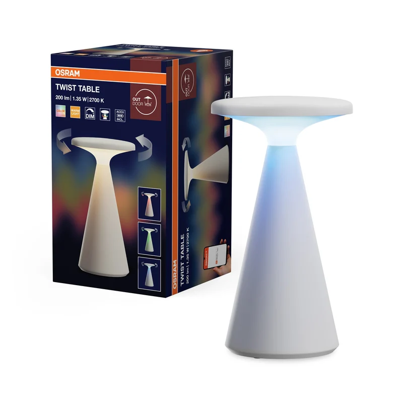 OSRAM SMART+ Bluetooth lampe à poser TWIST RGBW, IP44, 2700K, RGBW