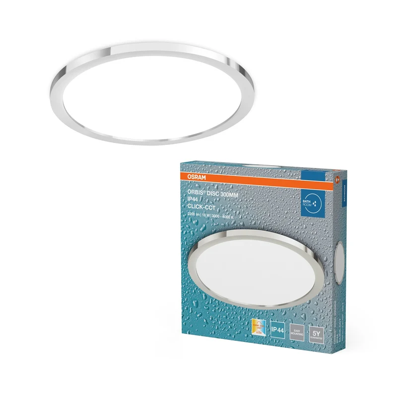 OSRAM ORBIS DISC Luminaire de salle de bain, chrome, 18W, 2200lm
