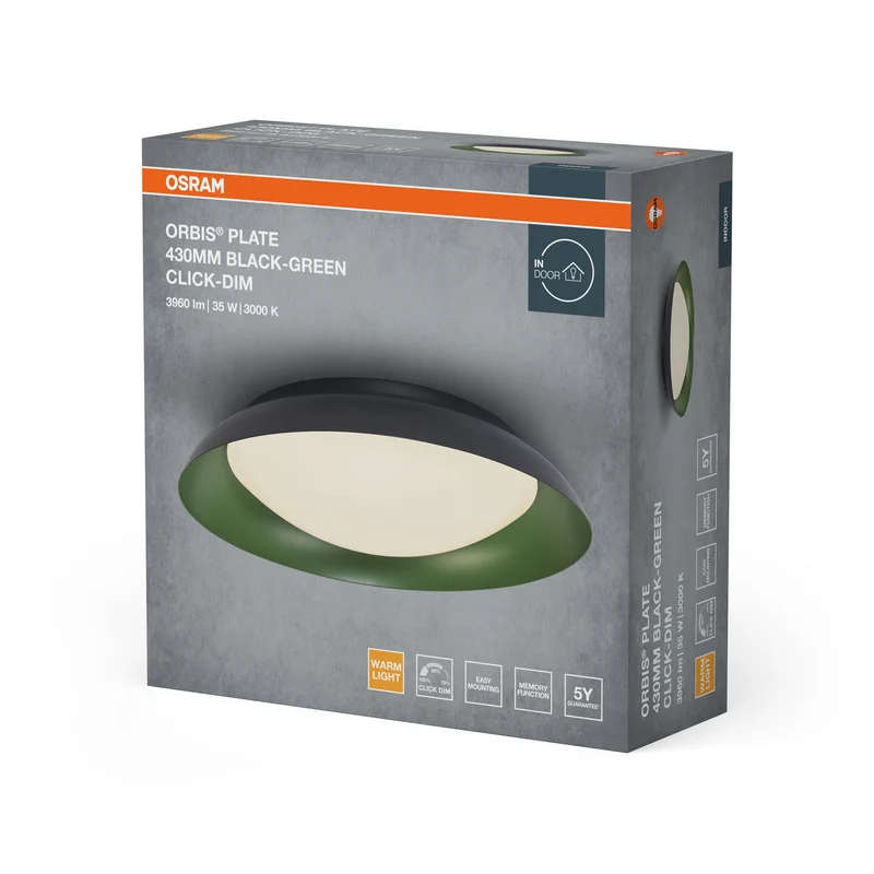 OSRAM ORBIS Plate Plafonnier 35W 430mm noir/vert