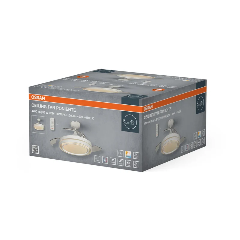 OSRAM Ventilateur de plafond LED Poniente 1060mm 66W CCT