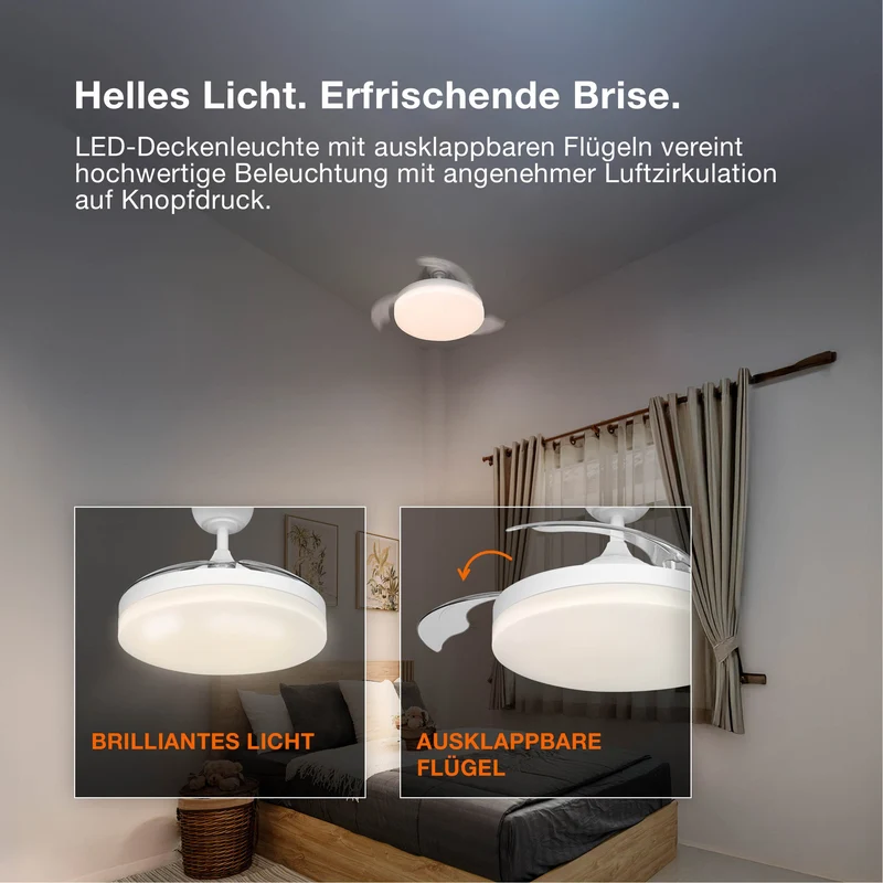 OSRAM Ventilateur de plafond LED Leveche 1060mm 66W CCT
