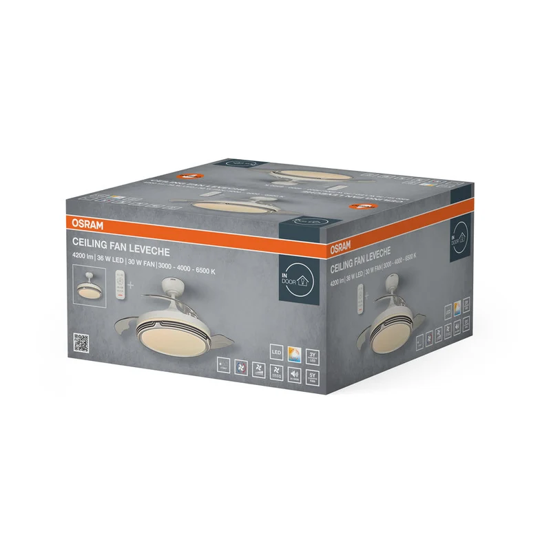 OSRAM Ventilateur de plafond LED Leveche 1060mm 66W CCT