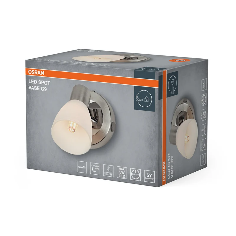OSRAM LED Spot Vase applique 1xG9 Nickel brossé