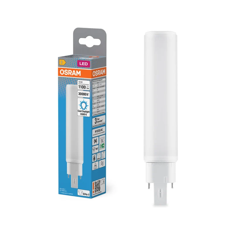 OSRAM DULUX LED D/E HF & ALIMENTATION SECTEUR 10W 865 G24Q-3