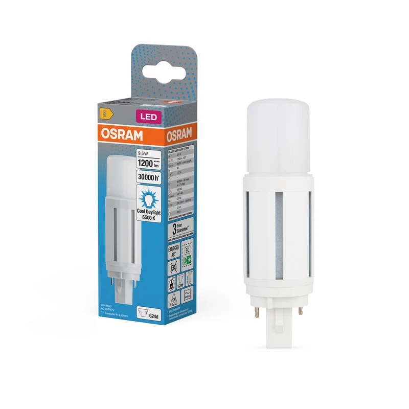 OSRAM DULUX LED D VT EM & ALIMENTATION SECTEUR 9.5W 865 G24D