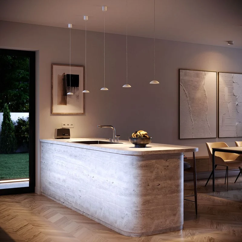 s.luce Santa Air LED Esstisch-Hängelampe 8-flammig 160cm 2-reihig