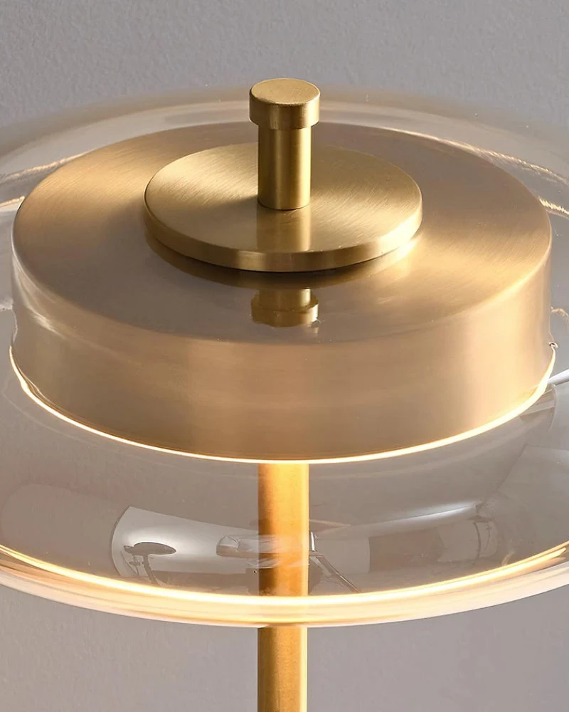 TOCRIS — Lampe de Table en Laiton et Bois pour Salon et Bureau