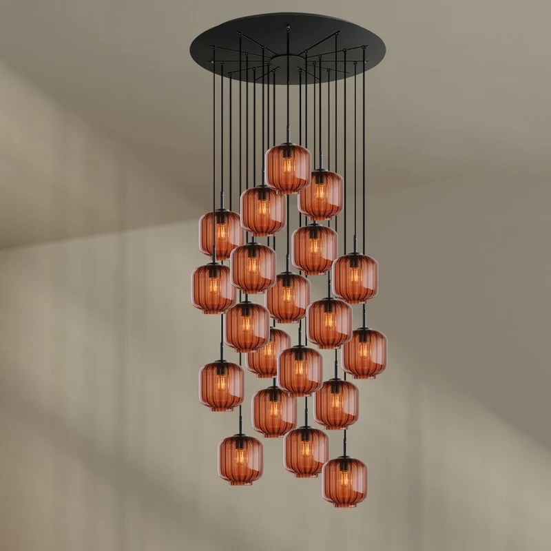 s.luce Velo Galerieleuchte 20-flammig Ø 120cm Baldachin Ø 20cm