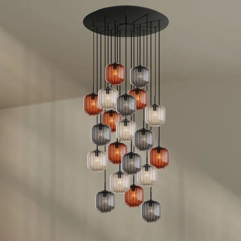 s.luce Velo Galerieleuchte 20-flammig Ø 120cm Baldachin Ø 20cm
