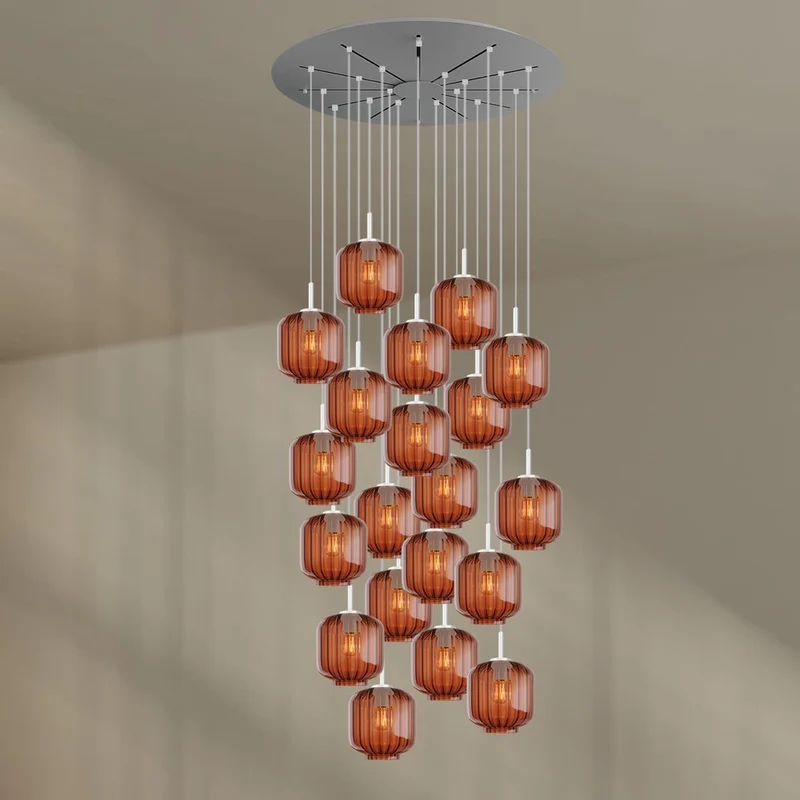 s.luce Velo Galerieleuchte 20-flammig Ø 120cm Baldachin Ø 20cm