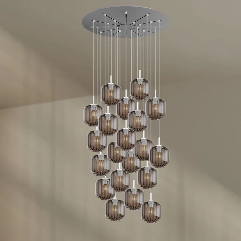 s.luce Velo Galerieleuchte 20-flammig Ø 120cm Baldachin Ø 20cm