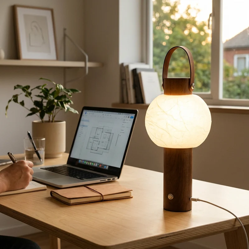 VENA — Lampe de Table en Bois pour Salon et Bureau