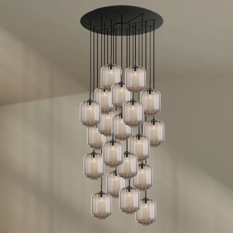 s.luce Velo 20-flammige Galerieleuchte Ø 120cm Ø 25cm