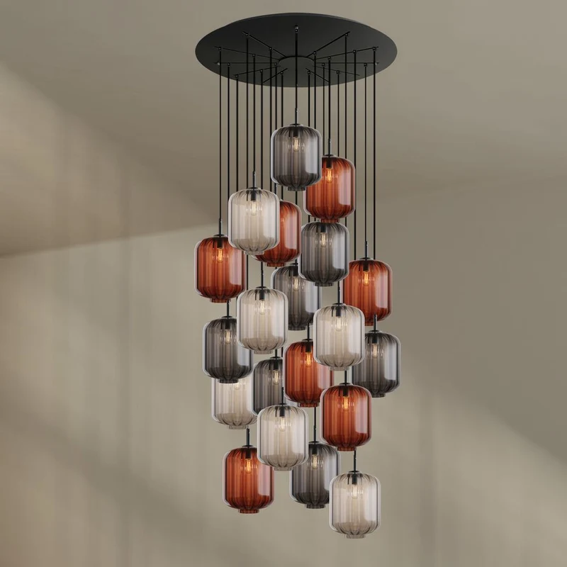 s.luce Velo 20-flammige Galerieleuchte Ø 120cm Ø 25cm