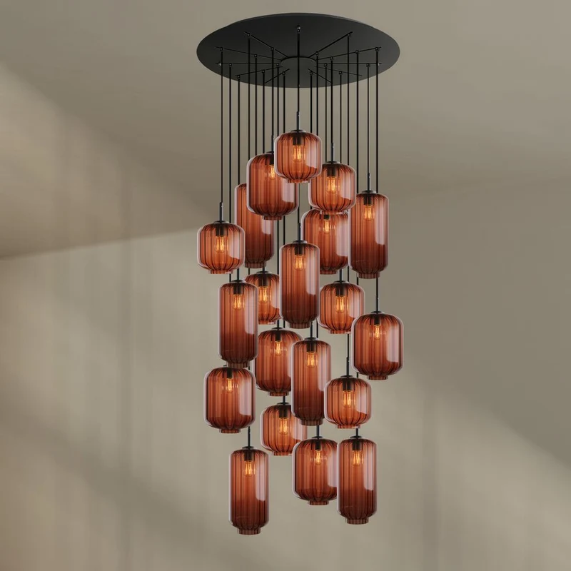 s.luce Velo Galerielampe 20-flammig Ø 120cm Ø 18/20/25cm