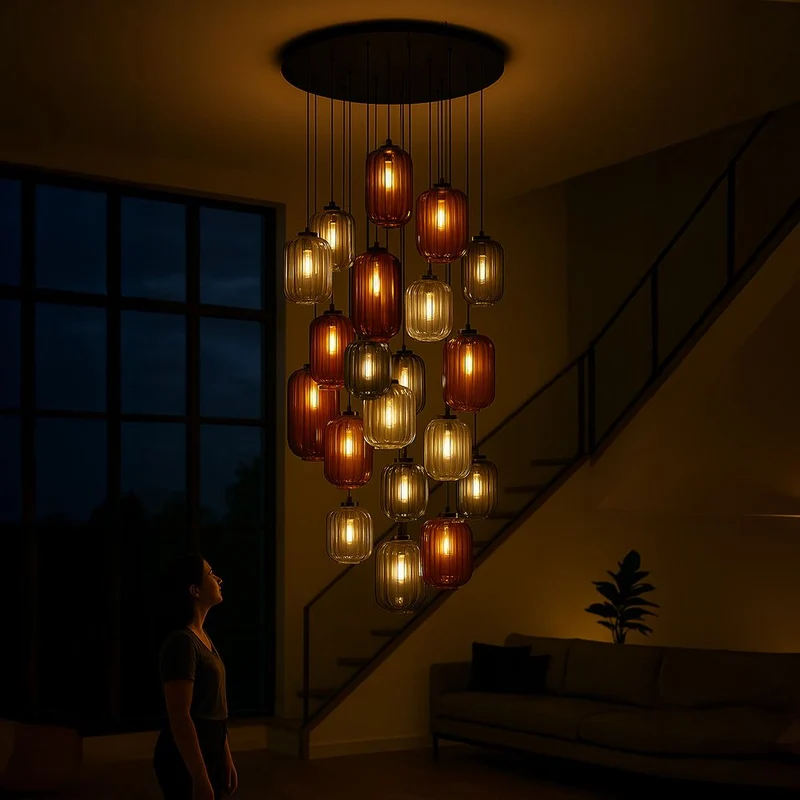 s.luce Velo Galerielampe 20-flammig Ø 120cm Ø 18/20/25cm
