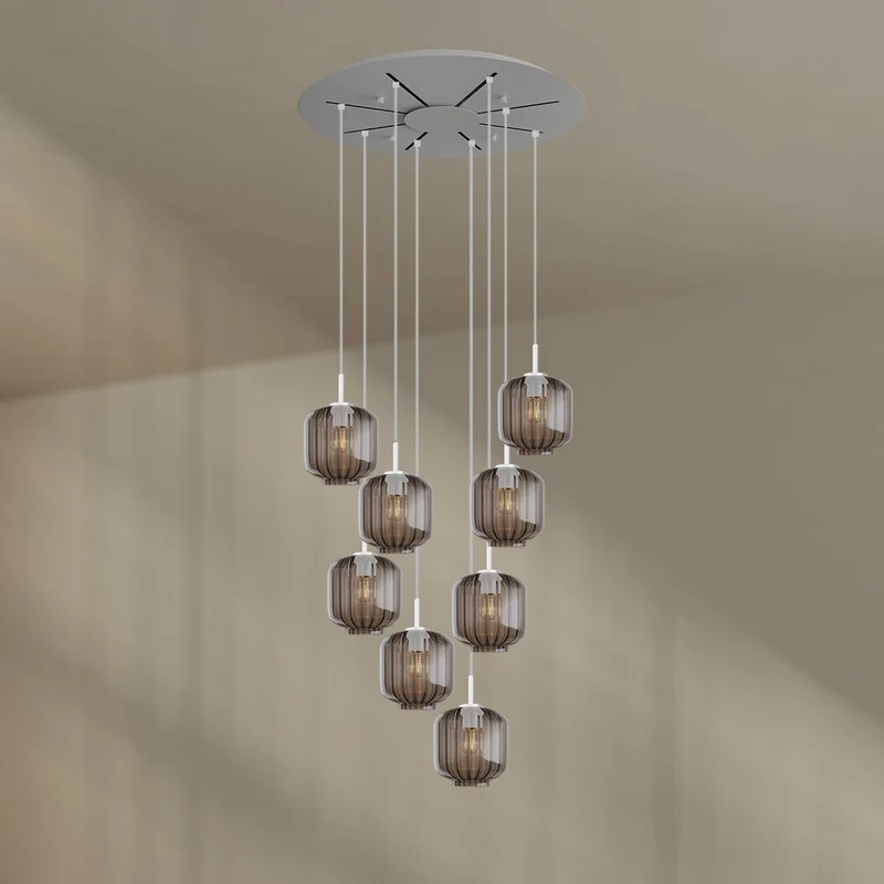 s.luce Velo Galerielampe 8-flammig Ø 80cm Baldachin Ø 20cm