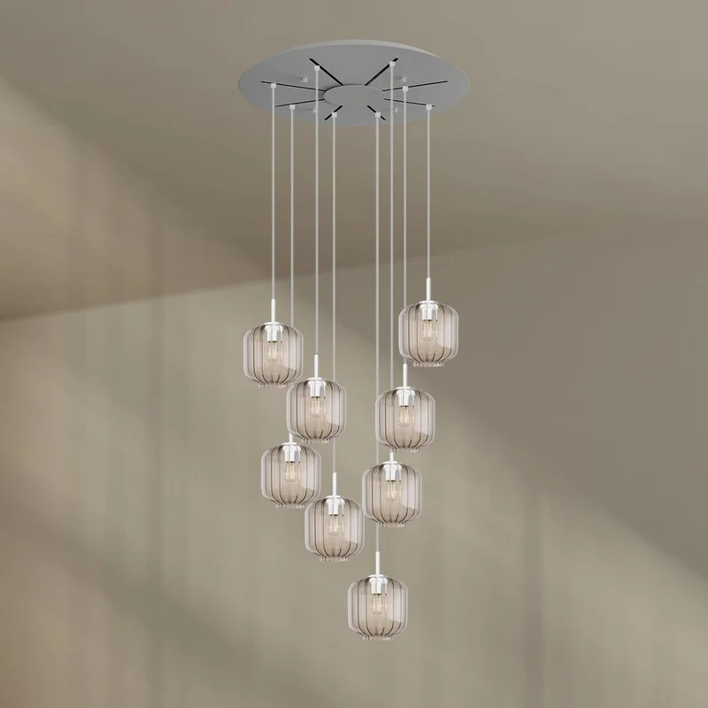 s.luce Velo Galerielampe 8-flammig Ø 80cm Baldachin Ø 20cm