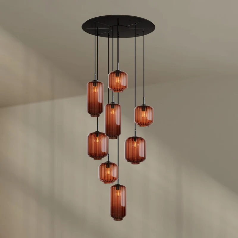 s.luce Velo Galerieleuchte 8-flammig Ø 80cm Baldachin Ø 18/20/25cm