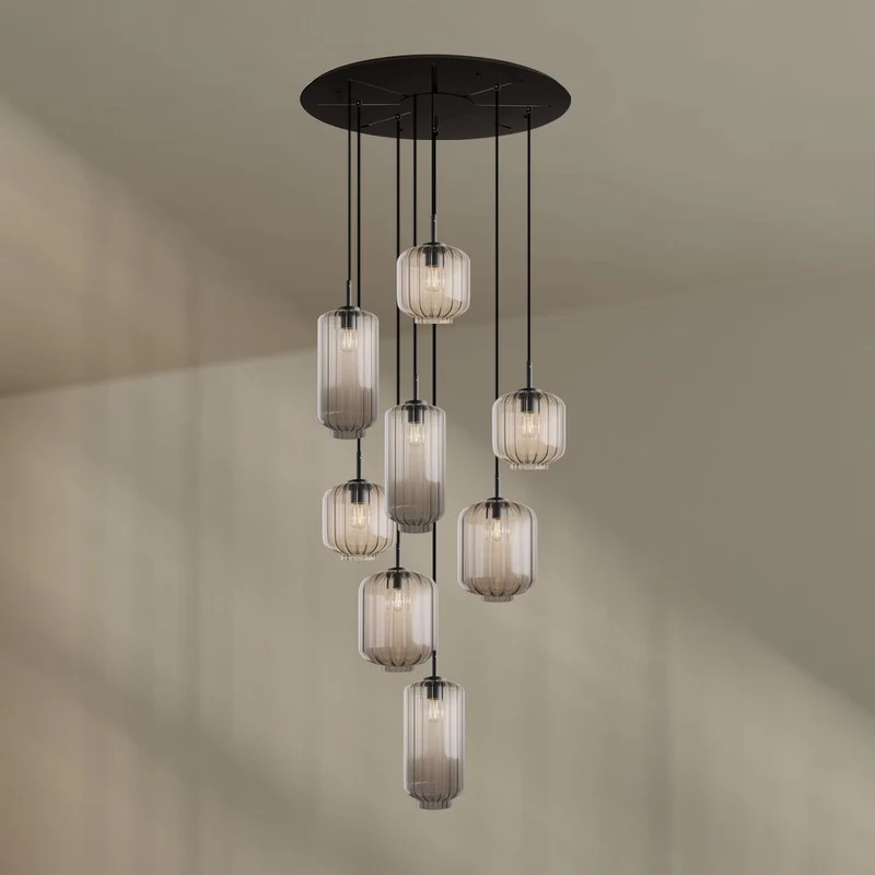 s.luce Velo Galerieleuchte 8-flammig Ø 80cm Baldachin Ø 18/20/25cm