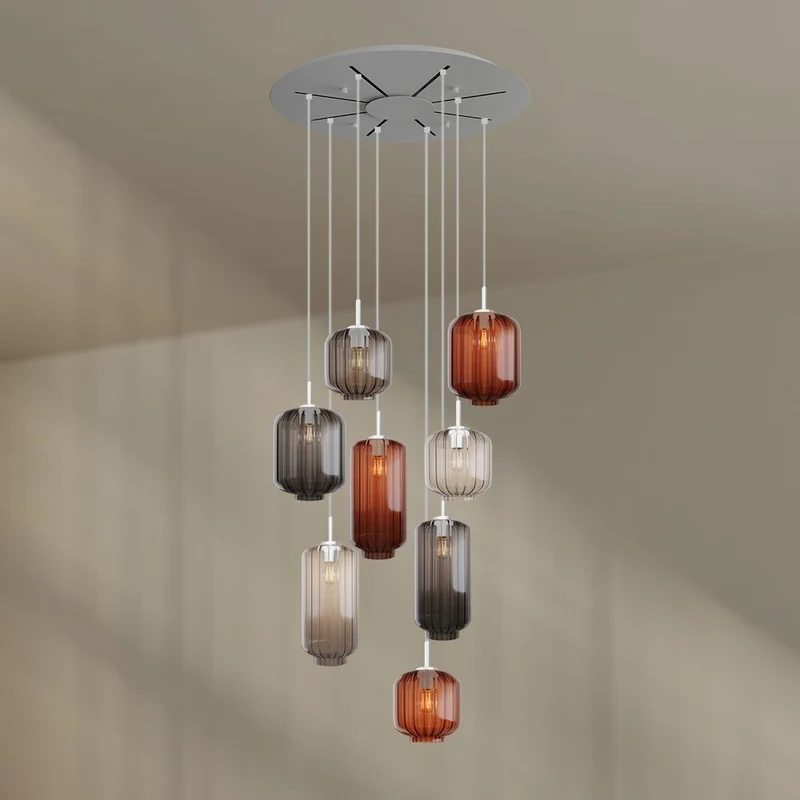 s.luce Velo Galerieleuchte 8-flammig Ø 80cm Baldachin Ø 18/20/25cm