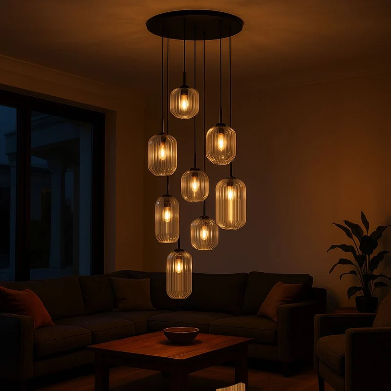 s.luce Velo Galerieleuchte 8-flammig Ø 80cm Baldachin Ø 18/20/25cm