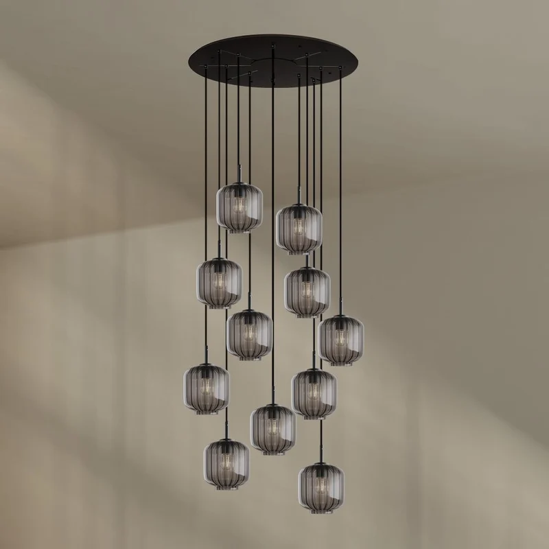 s.luce Velo 12-flammige Galerieleuchte Ø 80cm Baldachin Ø 20cm