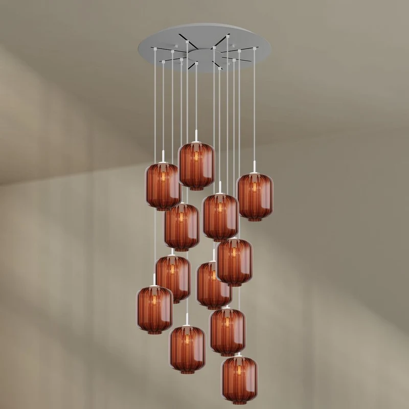 s.luce Velo 12-flammige Galerieleuchte Ø 80cm Baldachin Ø 20cm