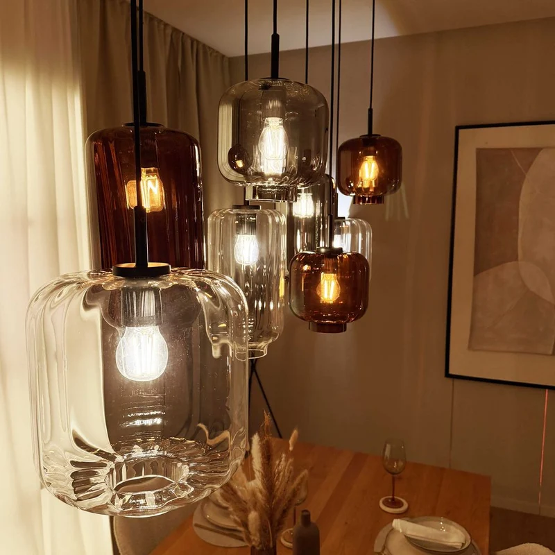 s.luce Velo Esszimmerlampe 12-flammig 200cm 3-reihig Ø 18/20/25cm