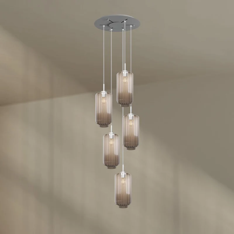 s.luce Velo Galerieleuchte 5-flammig Ø 60cm Baldachin Ø 18cm