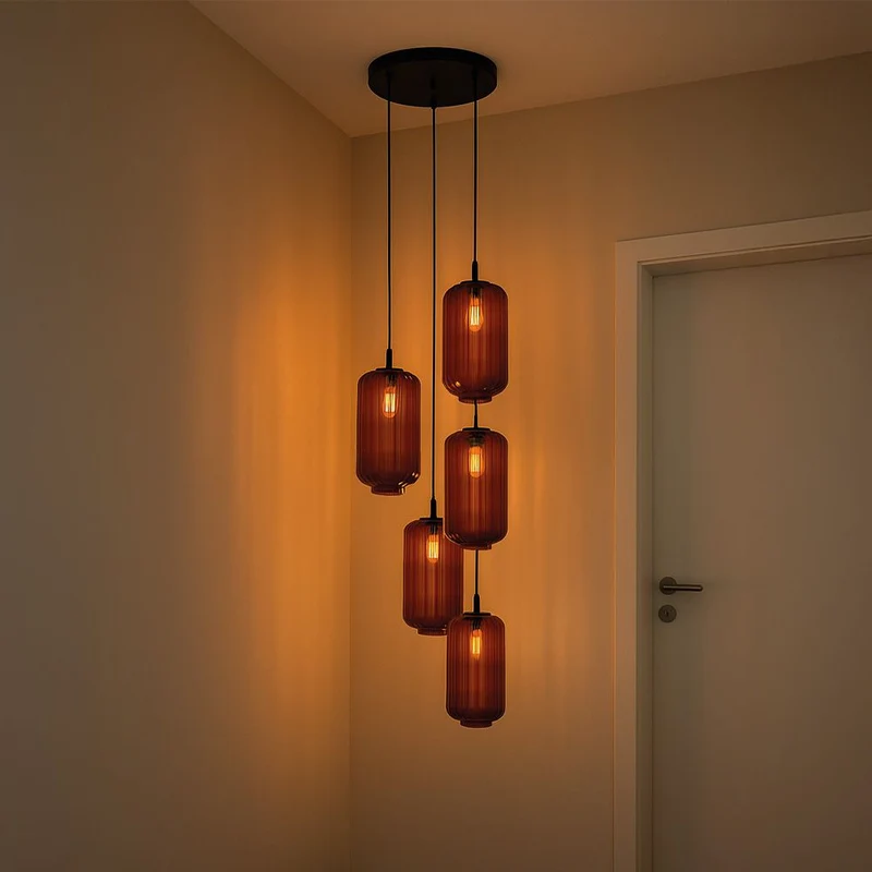 s.luce Velo Galerieleuchte 5-flammig Ø 60cm Baldachin Ø 18cm