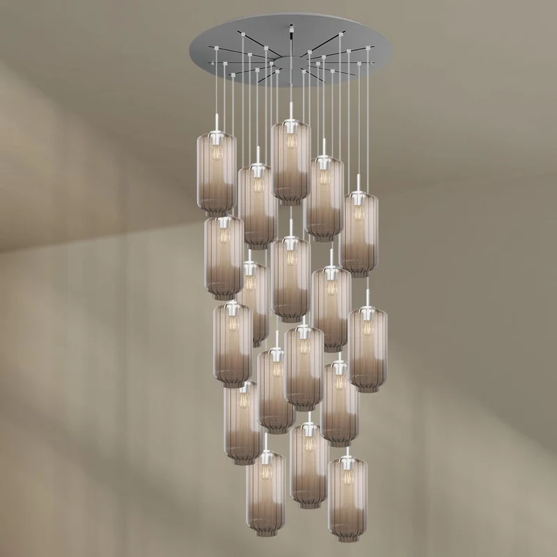 s.luce Velo Galerie-Pendelleuchte 20-flammig Ø 120cm Ø 18cm