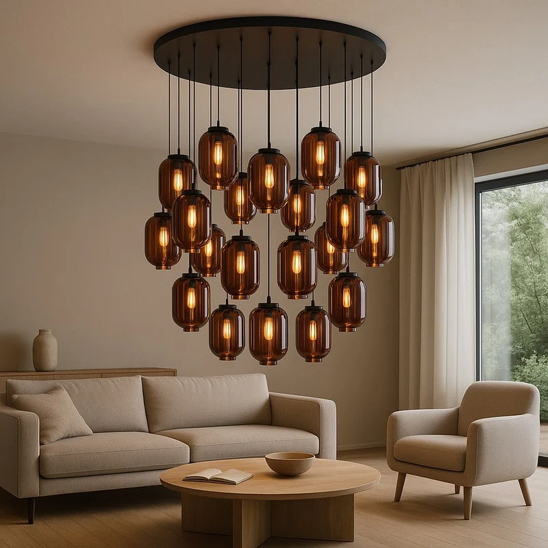 s.luce Velo Galerie-Pendelleuchte 20-flammig Ø 120cm Ø 18cm
