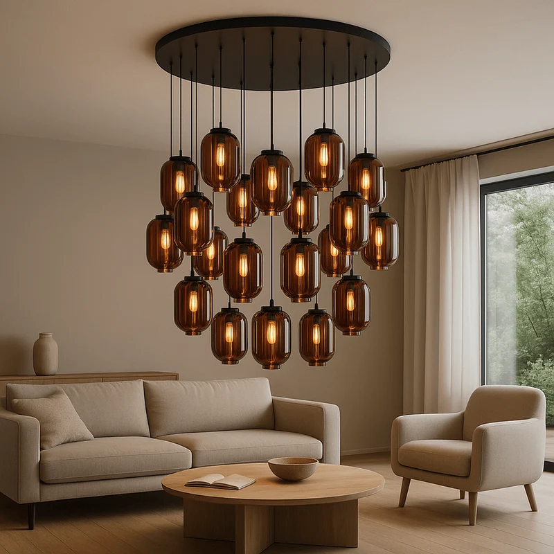 s.luce Velo Galerie-Pendelleuchte 20-flammig Ø 120cm Ø 18cm