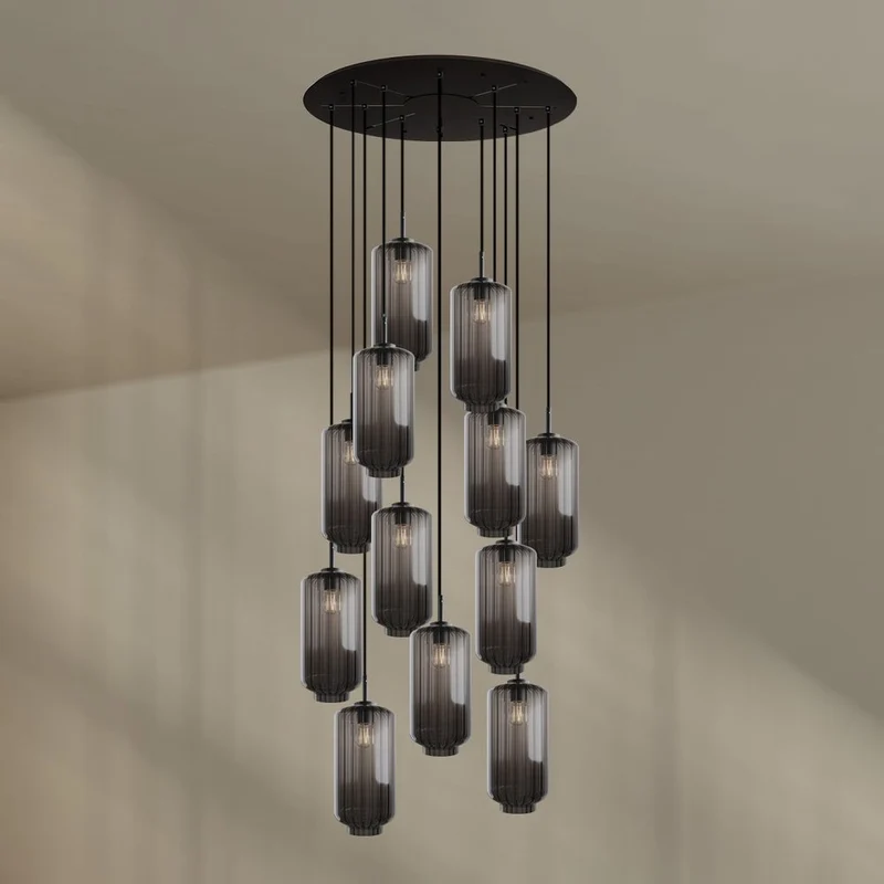 s.luce Velo Galerieleuchte 12-flammig Ø 80cm Baldachin Ø 18cm