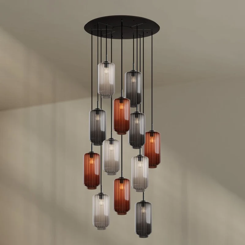 s.luce Velo Galerieleuchte 12-flammig Ø 80cm Baldachin Ø 18cm