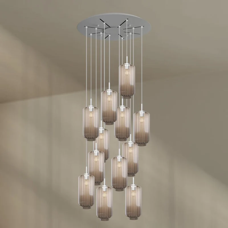 s.luce Velo Galerieleuchte 12-flammig Ø 80cm Baldachin Ø 18cm