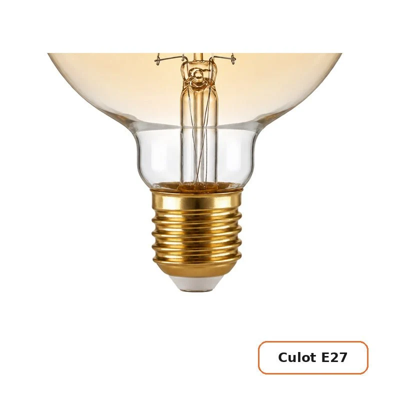 Ampoule LED Filament E27 8W Ambrée G95 - Pack de 10