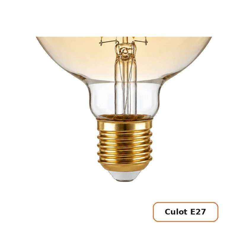 Ampoule LED Filament Dimmable E27 8W Ambrée G95 - Pack de 10