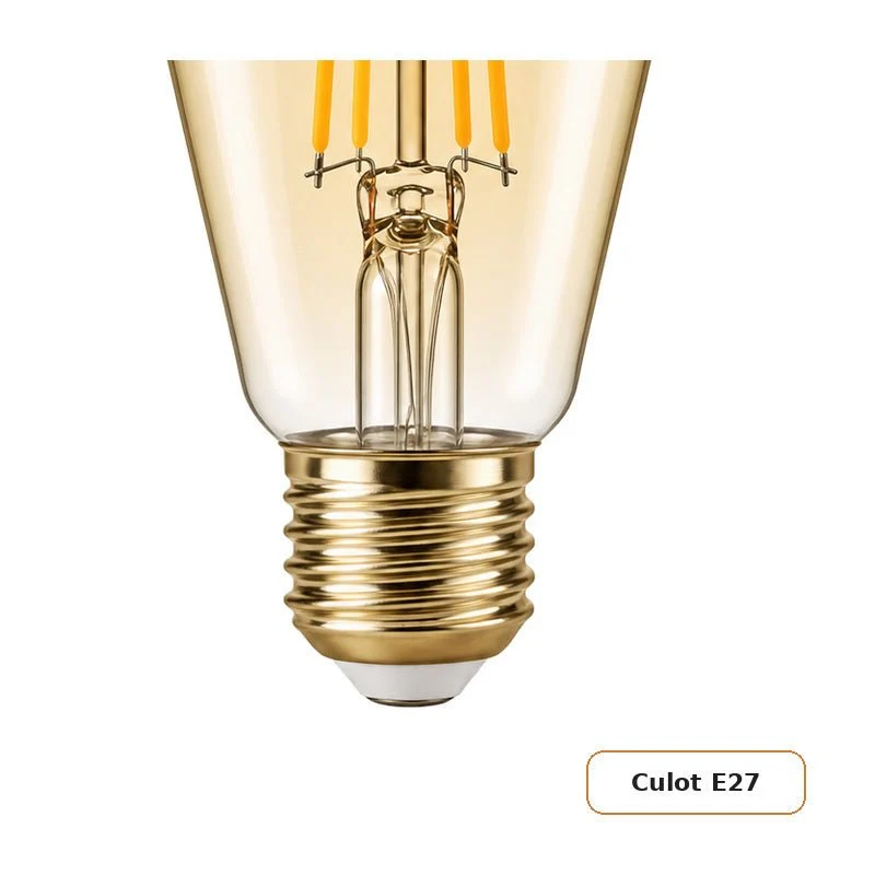 Ampoule LED Filament E27 4W Ambrée ST64 - Pack de 10