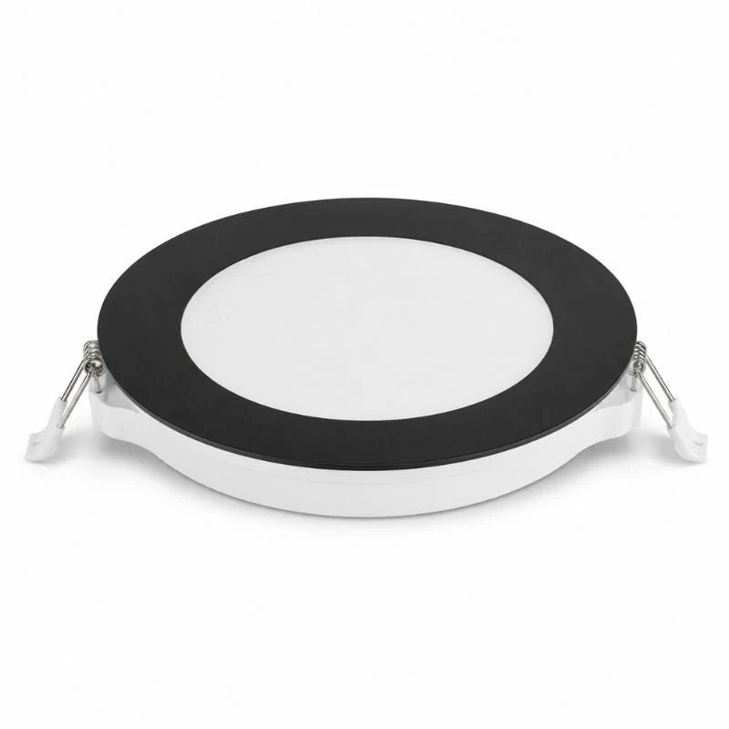 Spot LED Extra Plat Rond 12W Noir CCT IP54 Ø145mm - 2800K/4200K/6200K