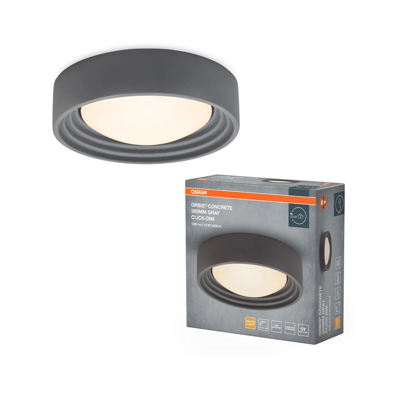 OSRAM ORBIS Concrete Plafonnier 300mm 13W 800lm gris