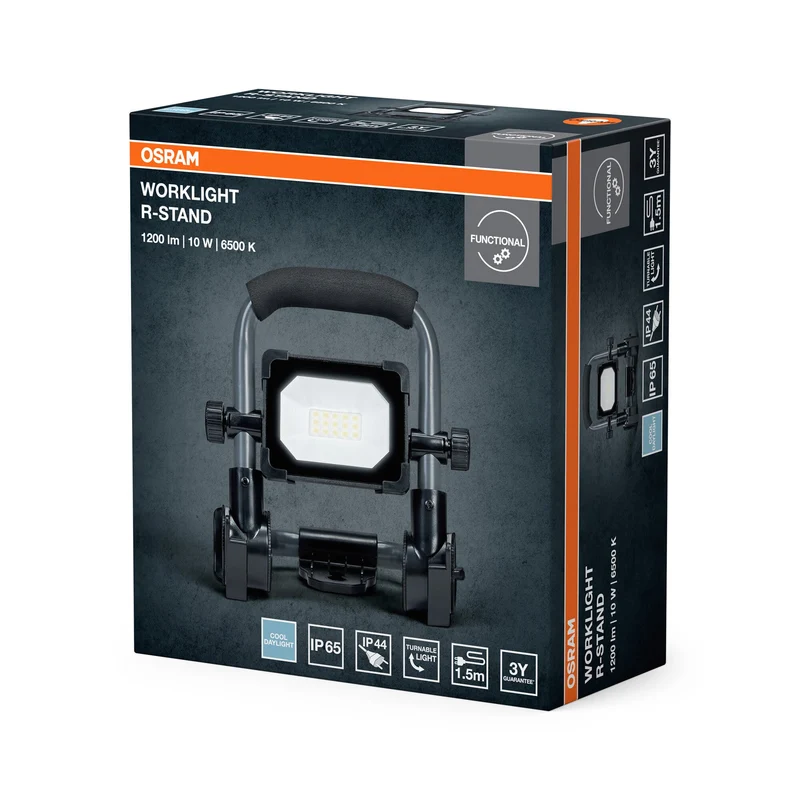 OSRAM VAL Petite lampe de travail LED, gris/noir, 10W, 1000lm