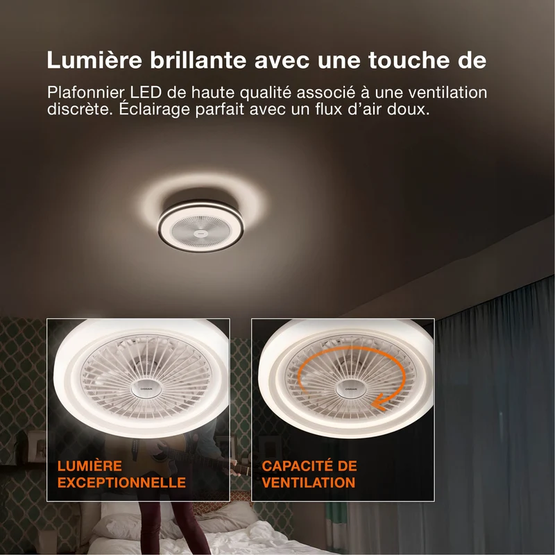 OSRAM Ventilateur de plafond LED Murlan 490mm 43W CCT RGB