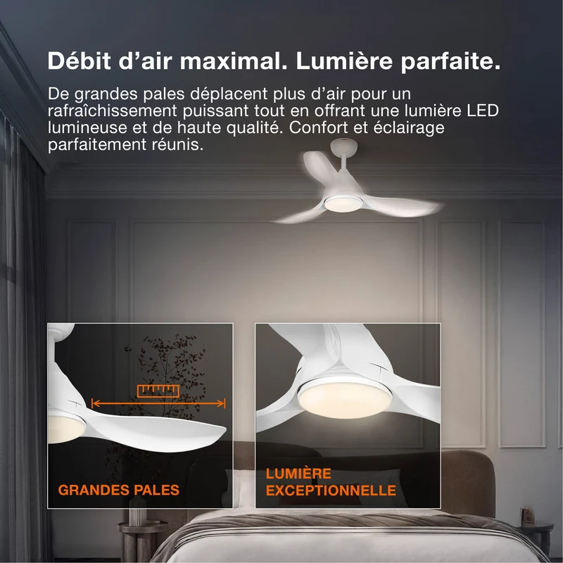 OSRAM Ventilateur de plafond LED Bise 1065mm 48W CCT RGB