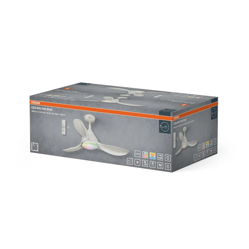 OSRAM Ventilateur de plafond LED Bise 1065mm 48W CCT RGB