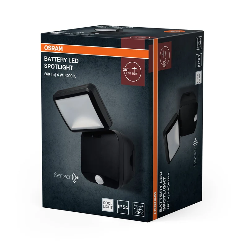 OSRAM Luminaire extérieur, Battery LED Spotlight, noir, 4000K