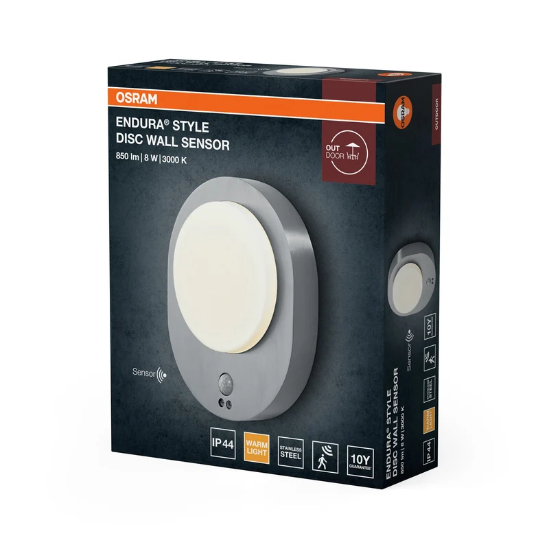 OSRAM ENDURA STYLE DISC Applique murale extérieure avec capteur 8W