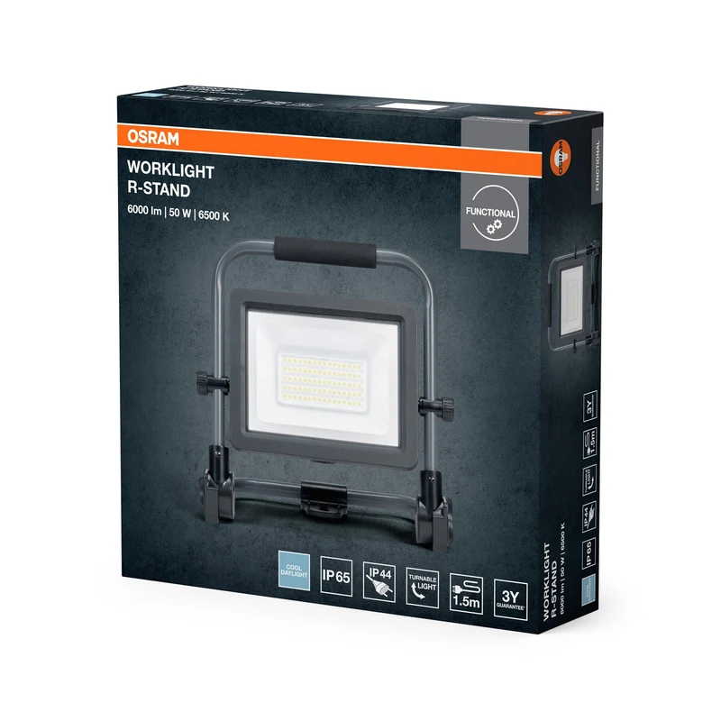 OSRAM VAL Lampe de travail LED moyenne, gris/noir, 50W, 5750lm