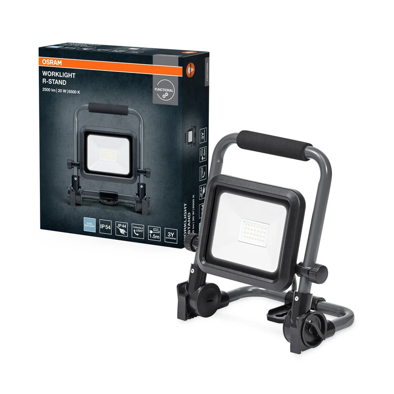 OSRAM VAL Petite lampe de travail LED, gris/noir, 20W, 2000lm
